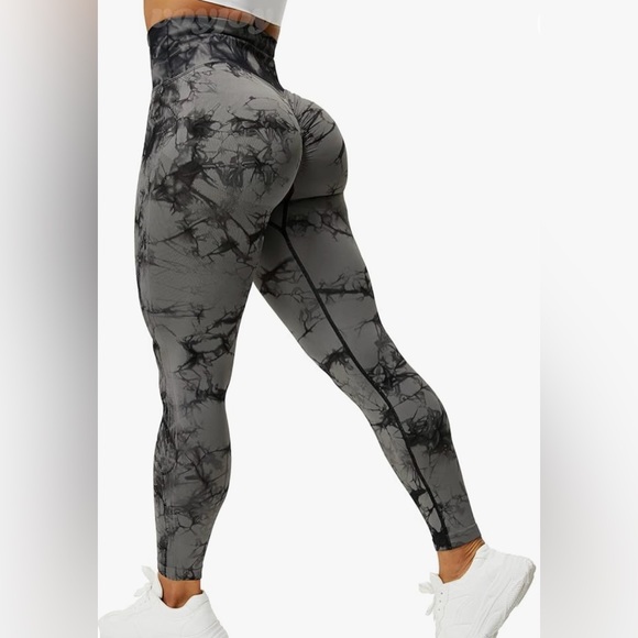 NEW VOYJOY Tie Dye Seamless Leggings, High Waist Yoga Pants, Scrunch Butt. - Picture 1 of 5
